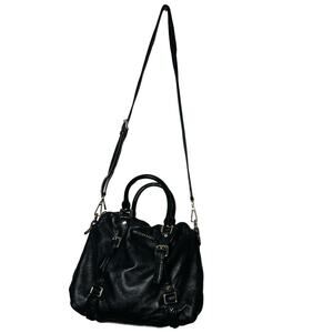 MICHAEL KORS Weston Black Leather Shoulder Satchel Zip Up Tassel Handbag